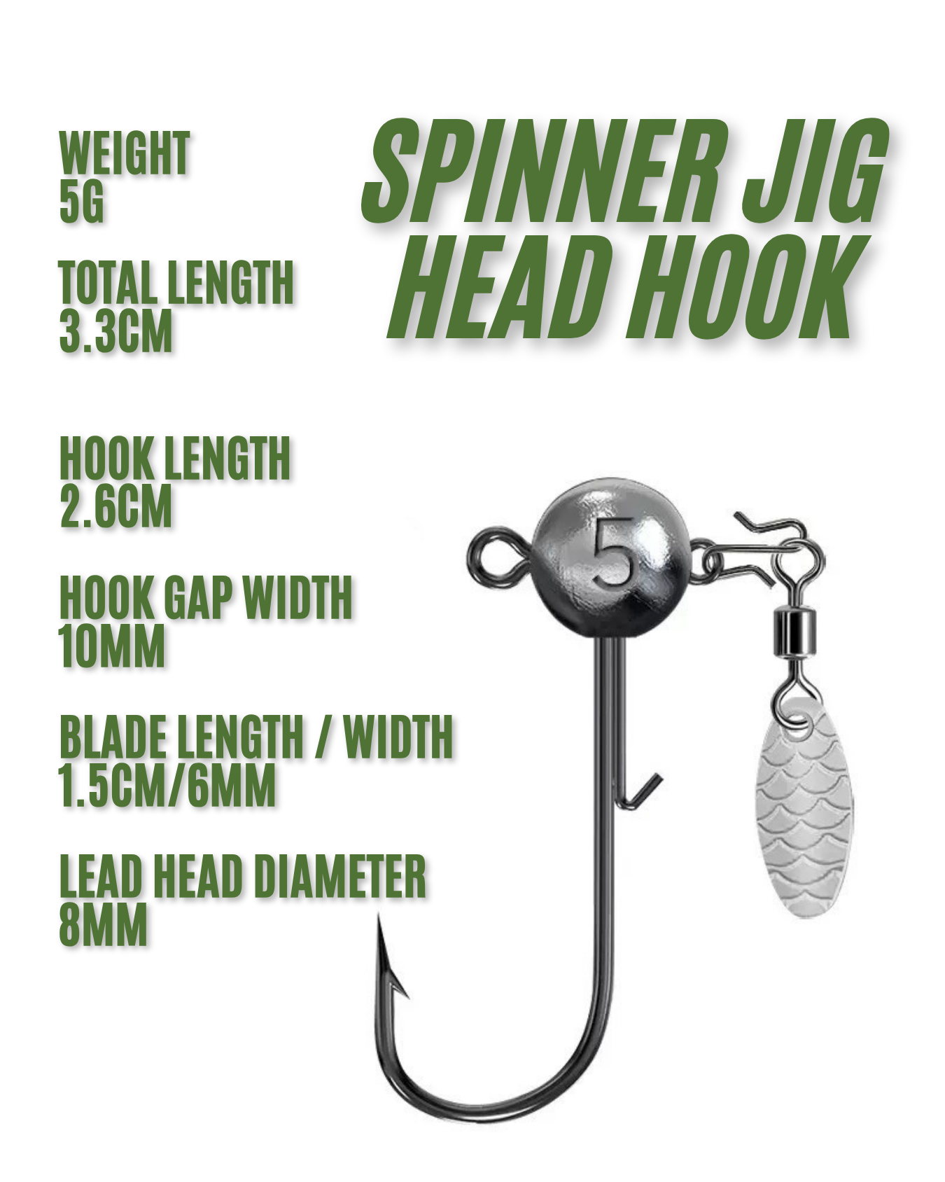 Blade Jig Head Hook Assortment Kit – 11pcs Spinner Jig Head Set (3g–15g) with Storage Box for Saltwater & Freshwater