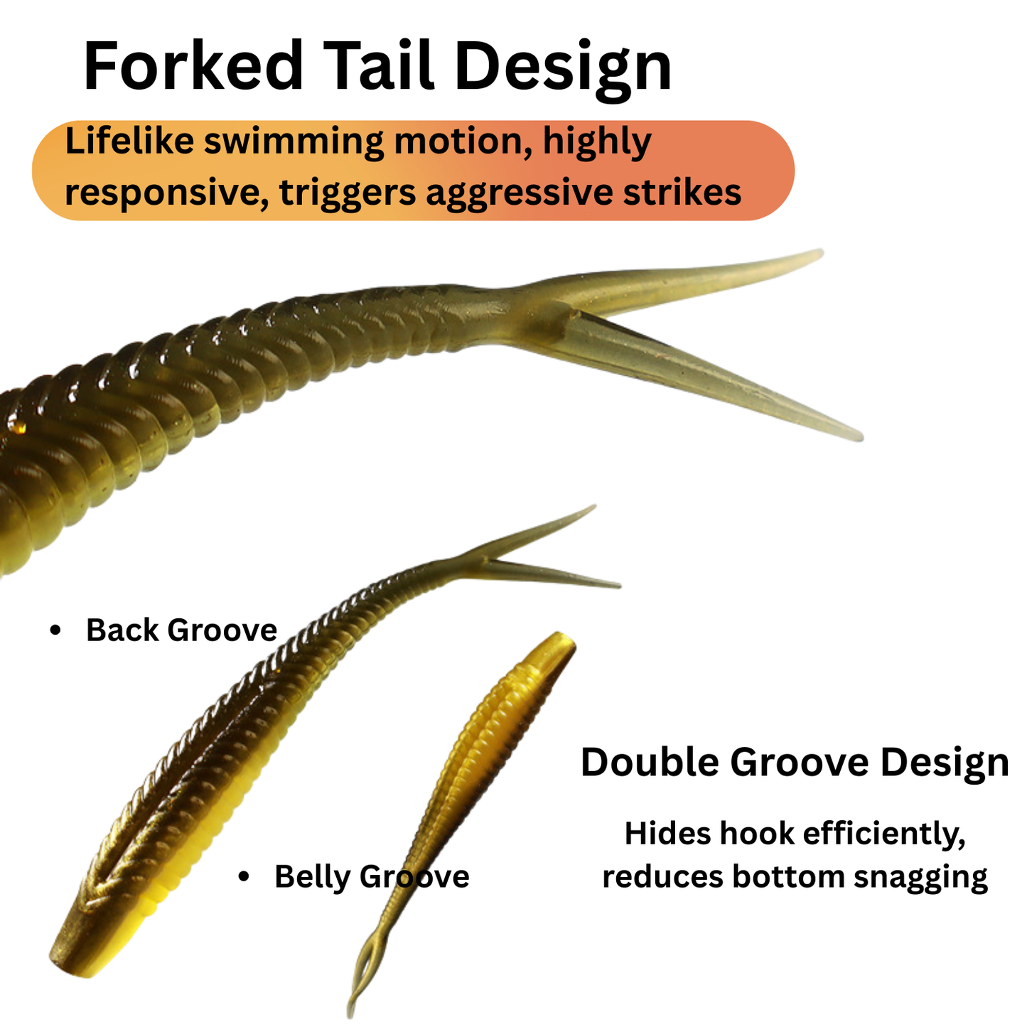 All-in-One Soft Lure Kit – 56 pcs Fork Tail Baits, Jig & Crank Hooks