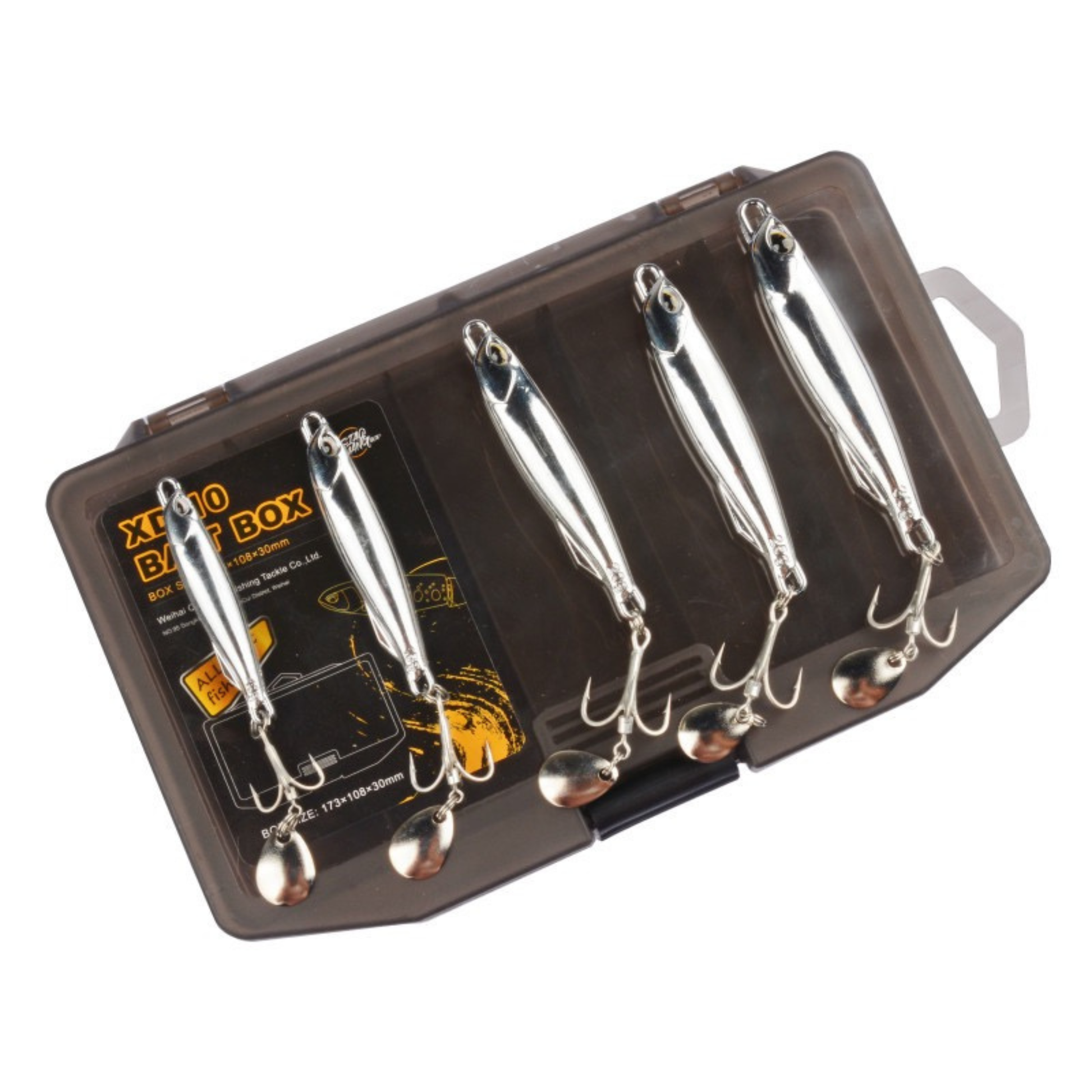 Long Casting Metal Jig Lure with Spinner Blade – Reflective Coating, S – MIDOX